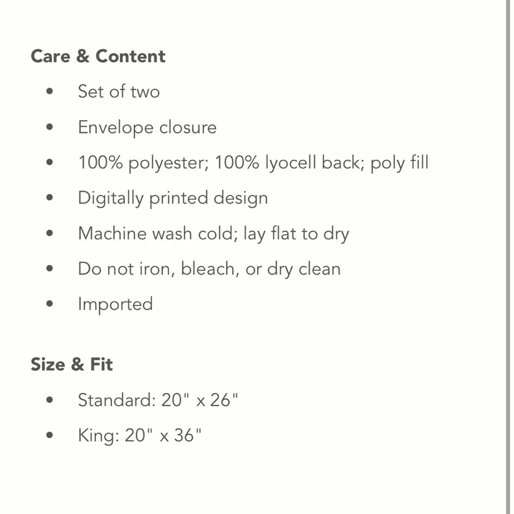 Odette Pillow regular size Cases /Shams